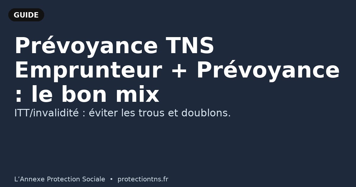Prévoyance TNS & emprunteur : non-cumul et arbitrages
