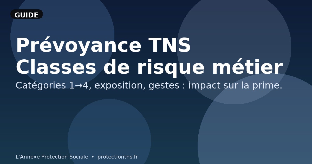 Prévoyance TNS : classes de risque métier