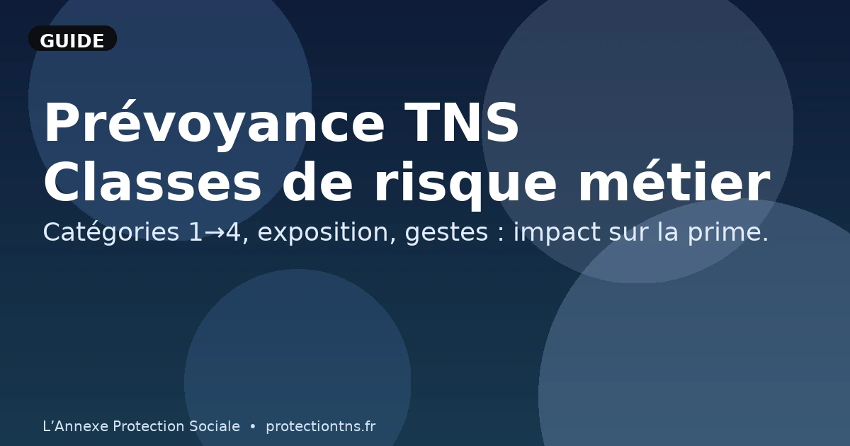 Prévoyance TNS : classes de risque métier