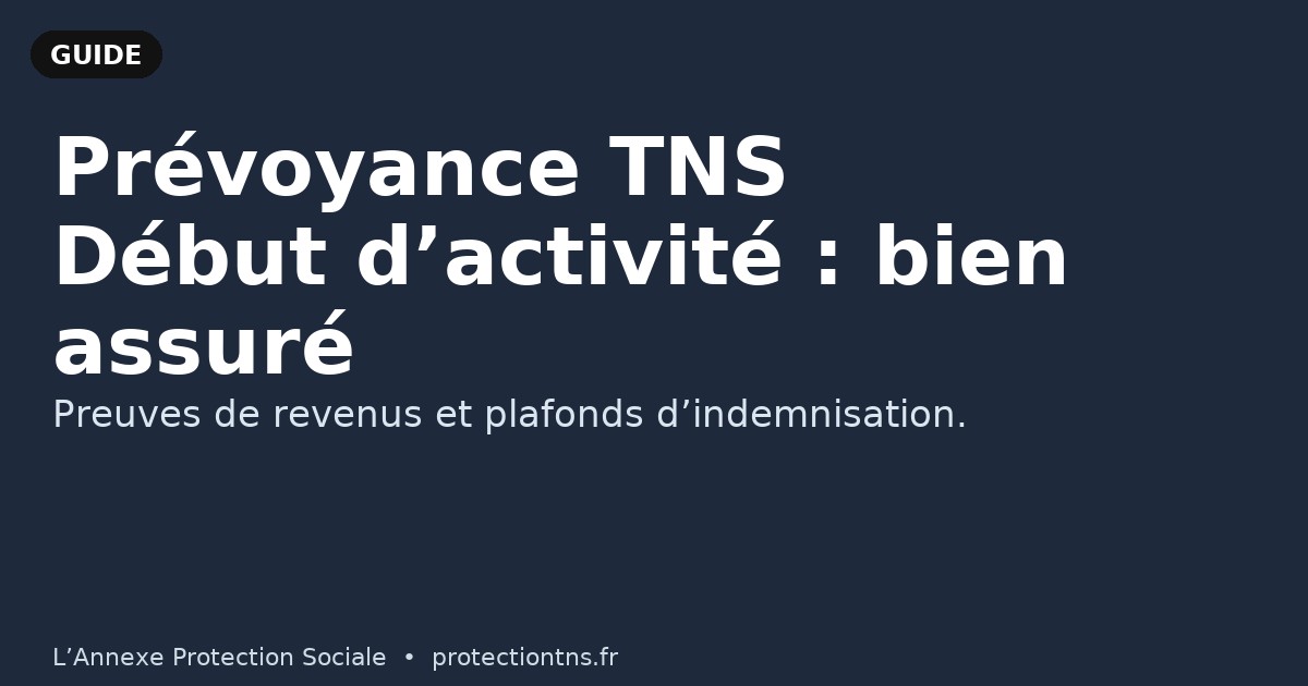 Prévoyance TNS : début d’activité, justificatifs & plafonds