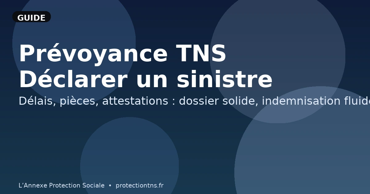 Prévoyance TNS : déclaration de sinistre (délais & pièces)