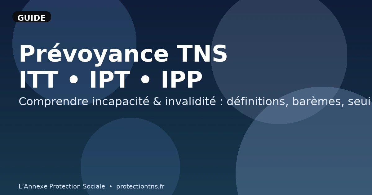 Prévoyance TNS : définitions ITT, IPT, IPP