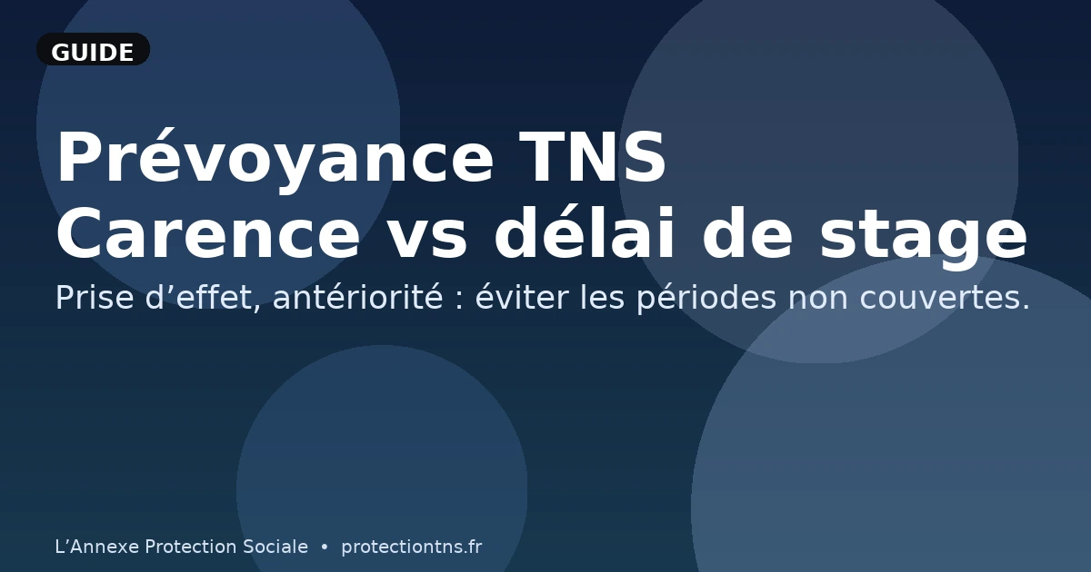 Prévoyance TNS : délai de carence vs délai de stage