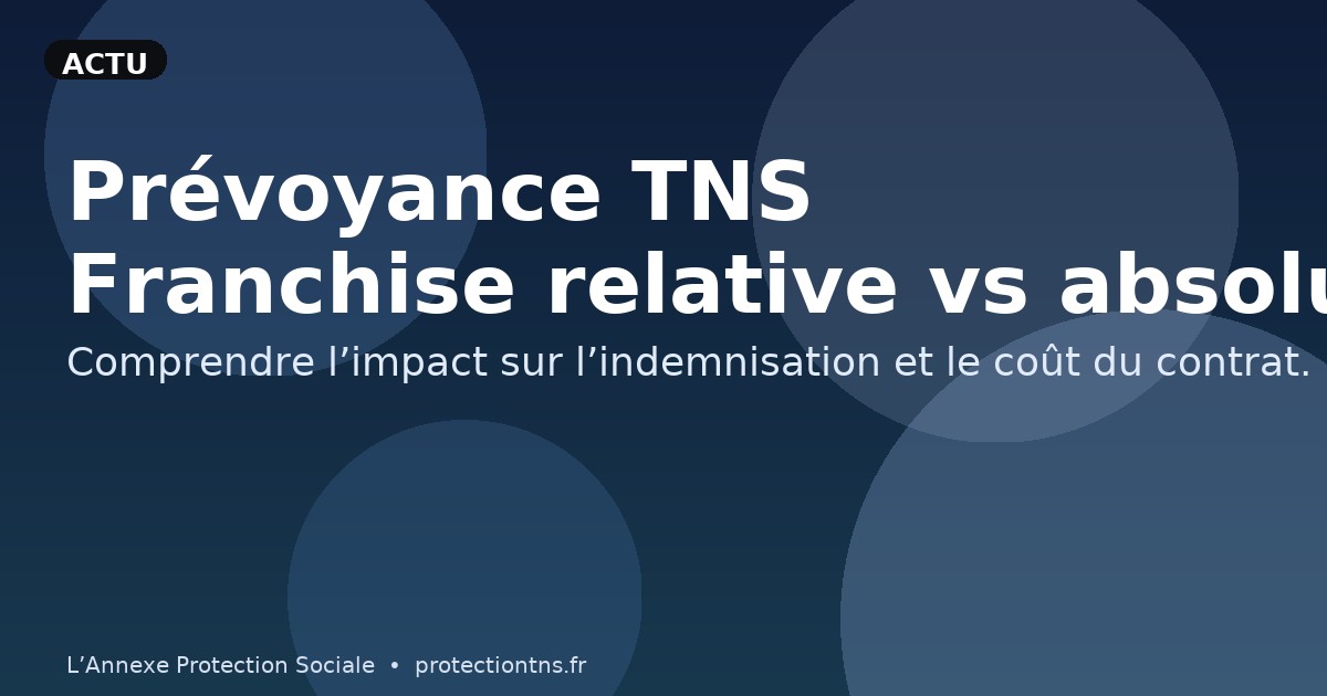 Prévoyance TNS : franchise relative ou absolue ?