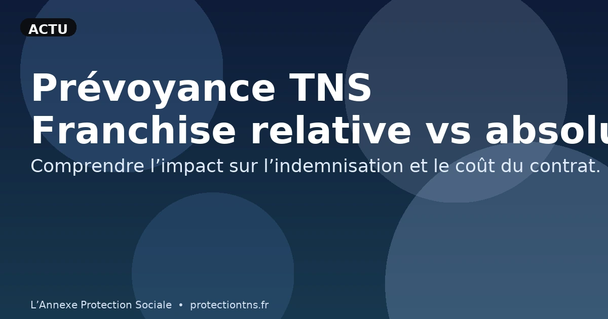 Prévoyance TNS : franchise relative vs absolue