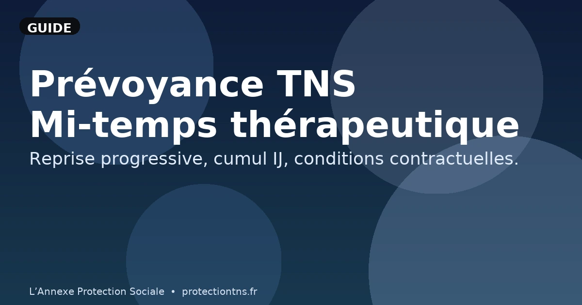 Prévoyance TNS : mi-temps thérapeutique & reprise progressive