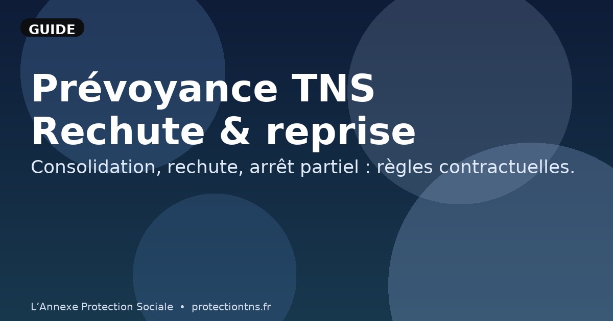 Prévoyance TNS : rechute, reprise & consolidation